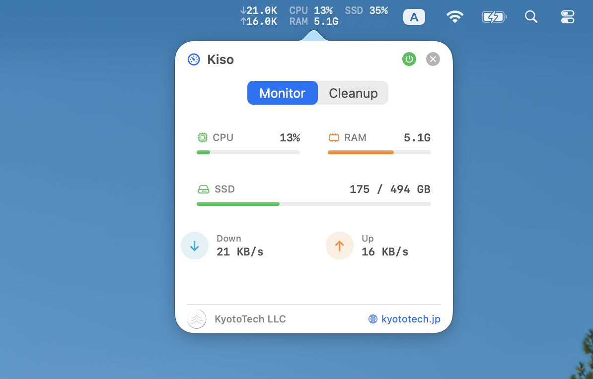 KisoStats System Monitor